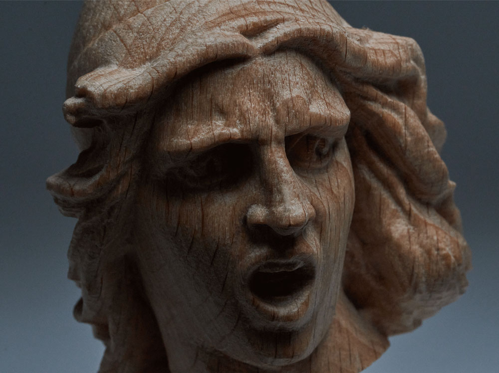 ラ・マルセイエーズ 木彫頭像 – ヨーロッパ産ブナ材の手彫りアート